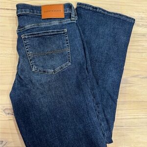Lucky Brand Indigo Blue Denim Jeans with Leather Patch